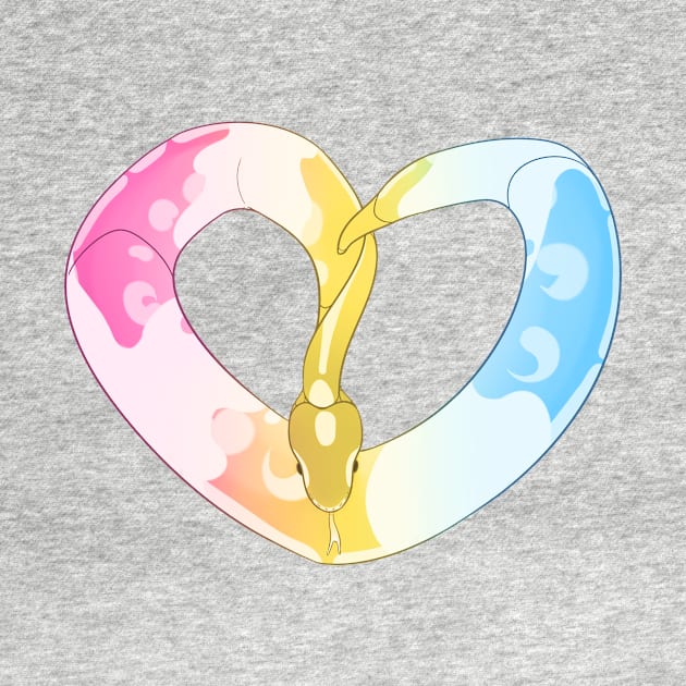 Ball Python Heart (Pan Pride Design) by larkspurhearts